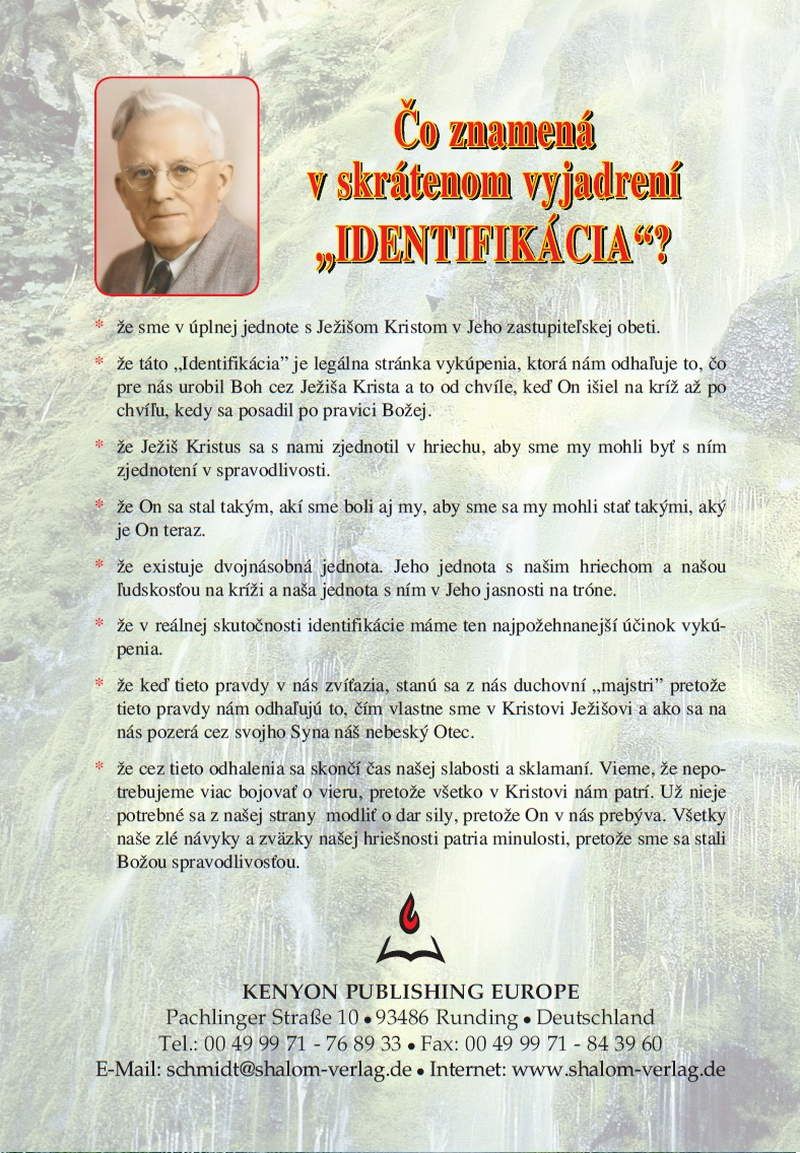 Slowakisch - E.W. Kenyon: Identifikácia